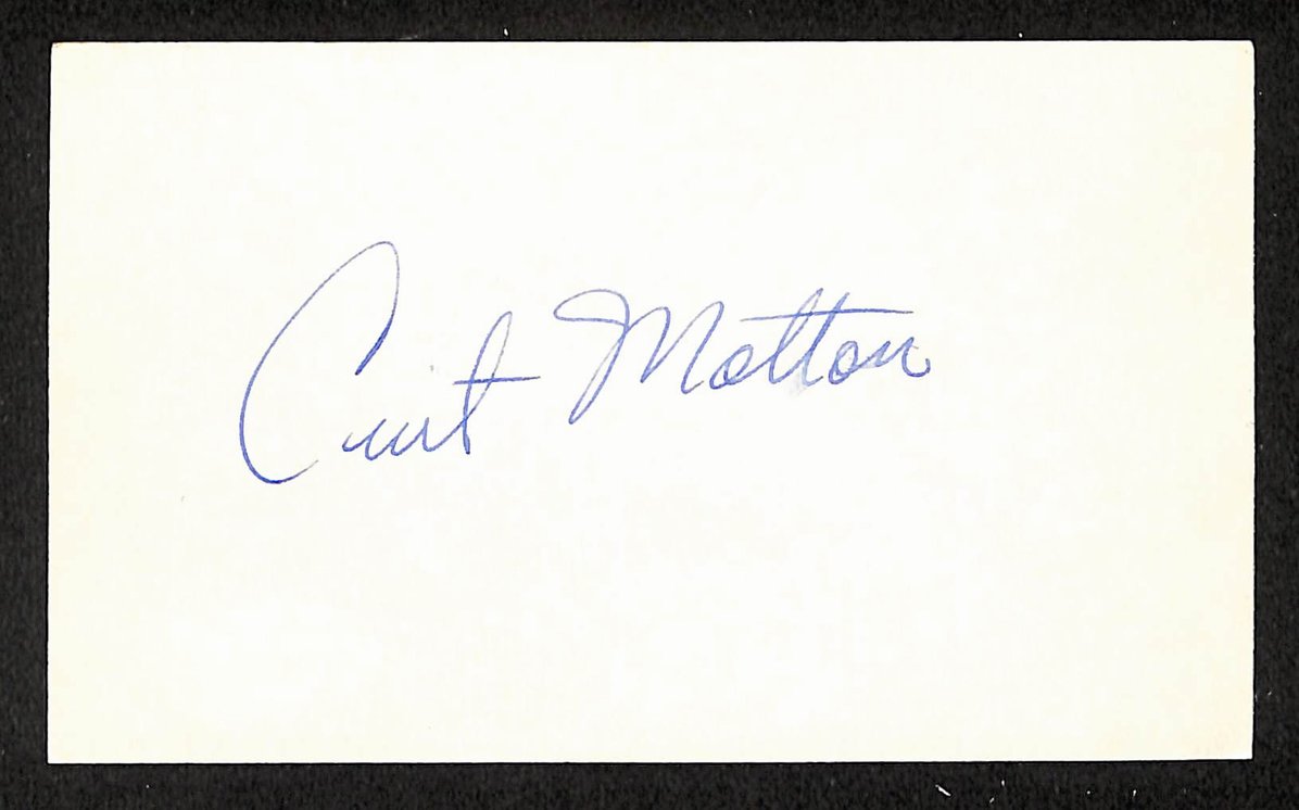 Curt Motton Orioles Autographed/Signed 3x5 Index Card JSA BA205716