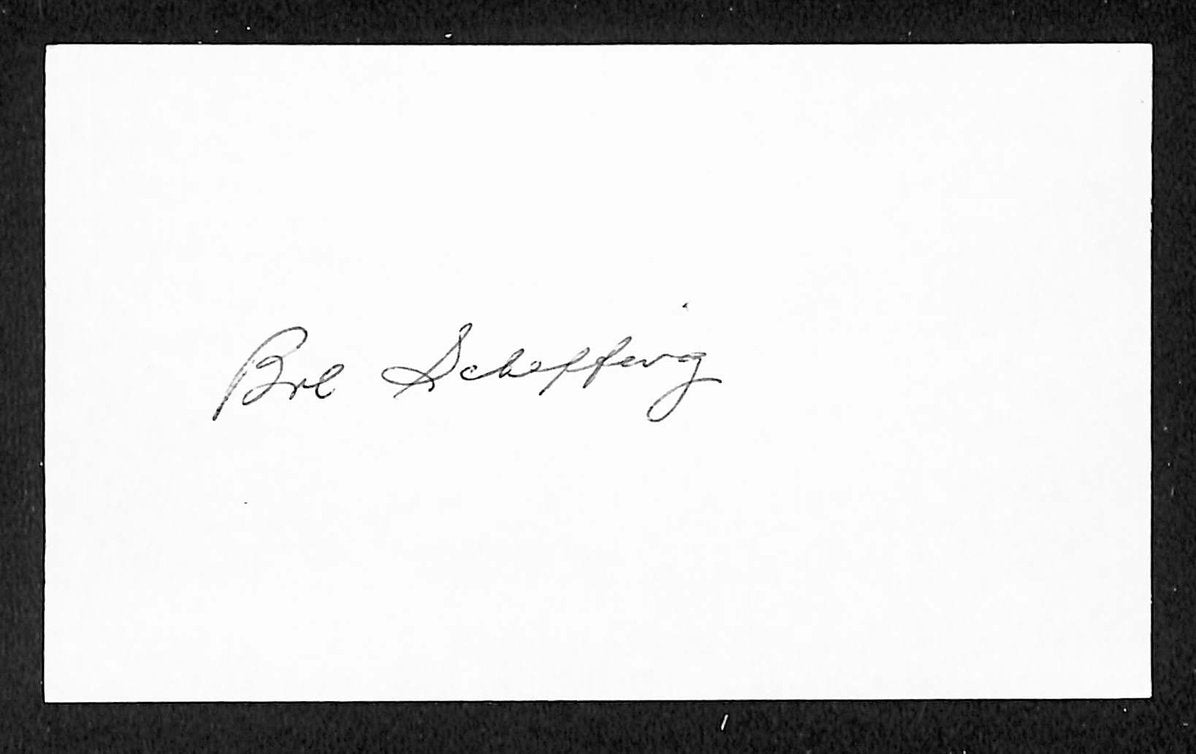 Bob Scheffing Cubs Autographed/Signed 3x5 Index Card JSA BA205717