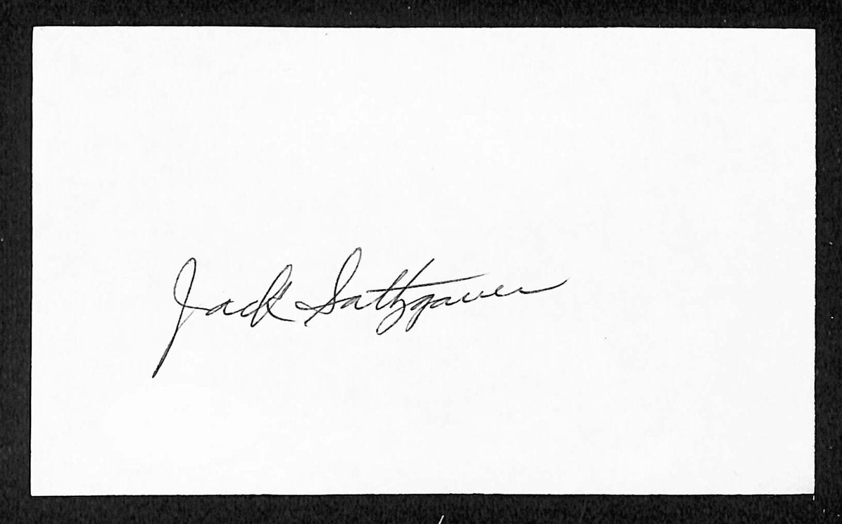 Jack Saltzgaver Yankees Autographed/Signed 3x5 Index Card JSA BA205719