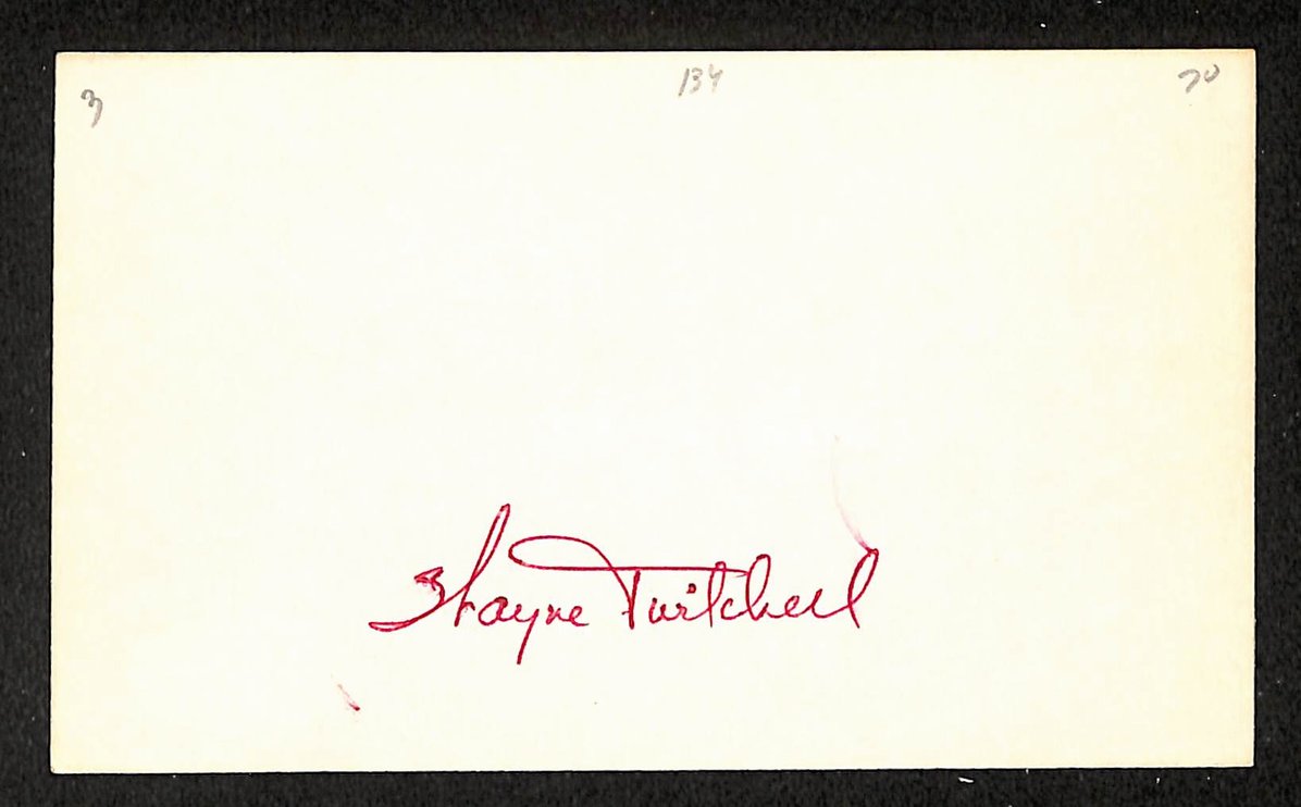 Wayne Twitchell Phillies Autographed/Signed 3x5 Index Card JSA BA205723