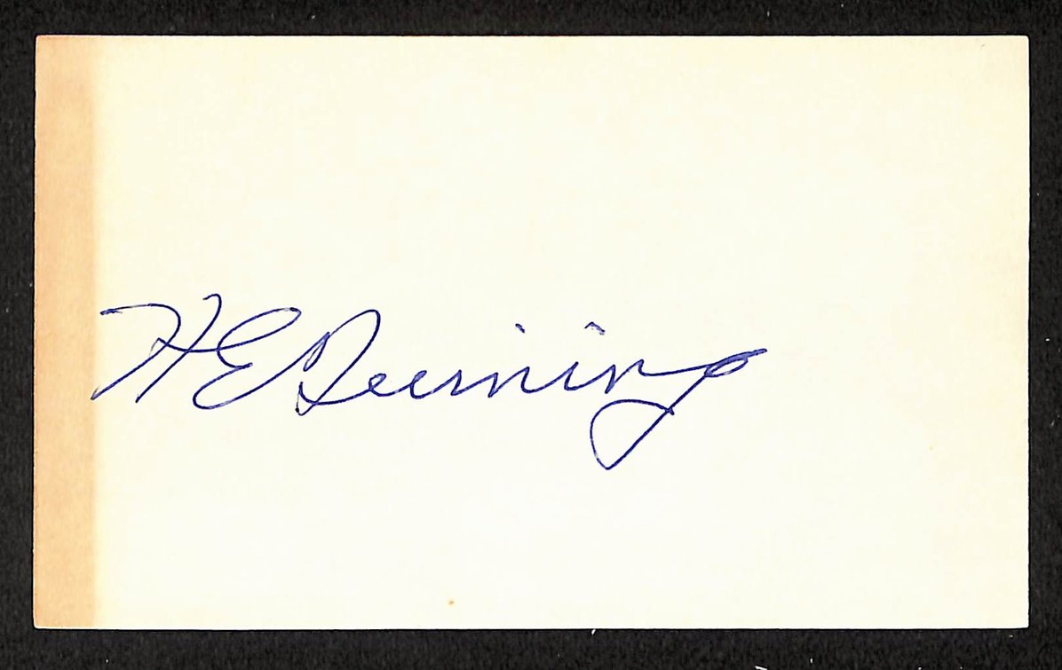 Twink Twining Reds Autographed/Signed 3x5 Index Card JSA BA205724