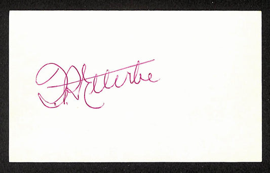 Frank Ellerbe Senators Autographed/Signed 3x5 Index Card JSA BA205725