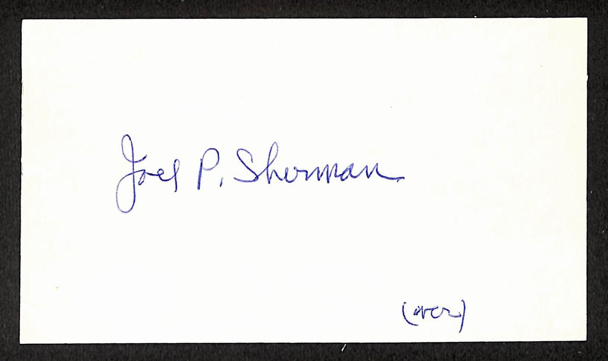 Joel Sherman Athletics Autographed/Signed 3x5 Index Card JSA BA205727