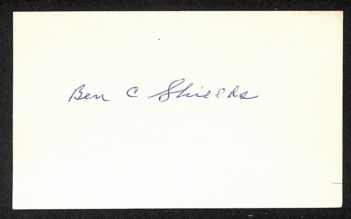Ben Shields Yankees Autographed/Signed 3x5 Index Card JSA BA205729
