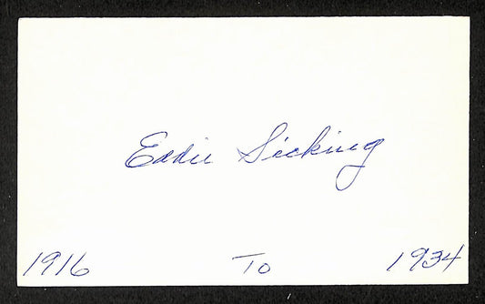 Ed Sicking Cubs Autographed/Signed 3x5 Index Card JSA BA205730
