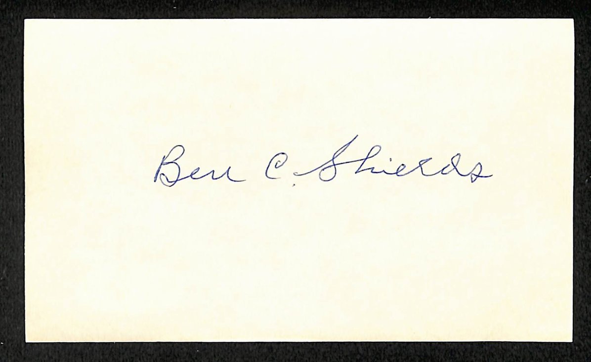 Ben Shields Yankees Autographed/Signed 3x5 Index Card JSA BA205735