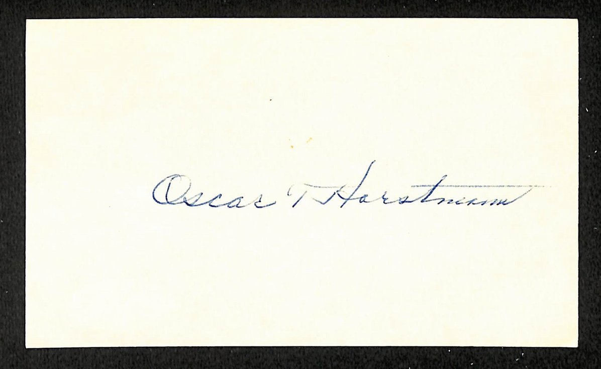 Oscar Horstmann Cardinals Autographed/Signed 3x5 Index Card JSA BA205736