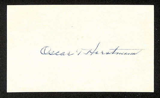 Oscar Horstmann Cardinals Autographed/Signed 3x5 Index Card JSA BA205736