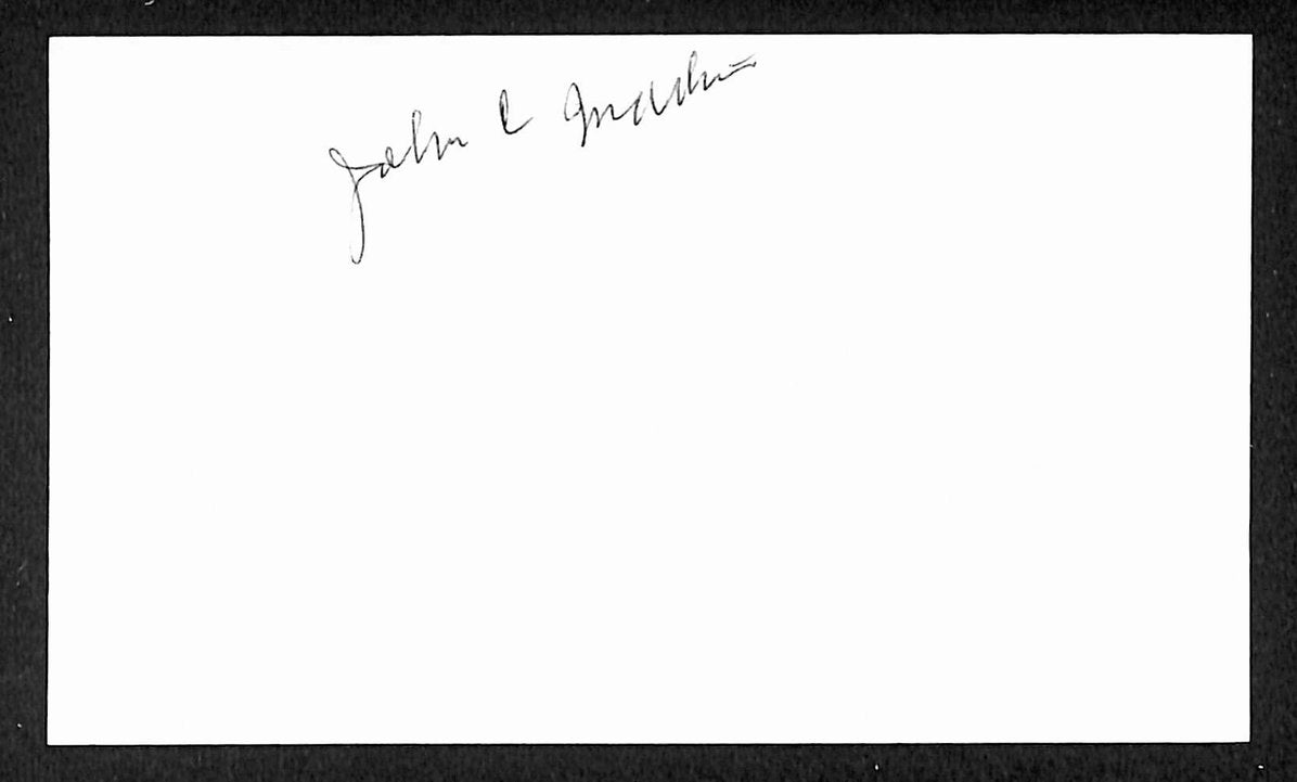 John Martin Yankees Autographed/Signed 3x5 Index Card JSA BA205737