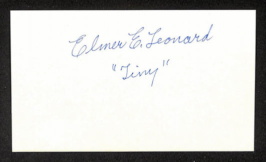 Elmer Leonard Athletics Autographed/Signed 3x5 Index Card JSA BA205739