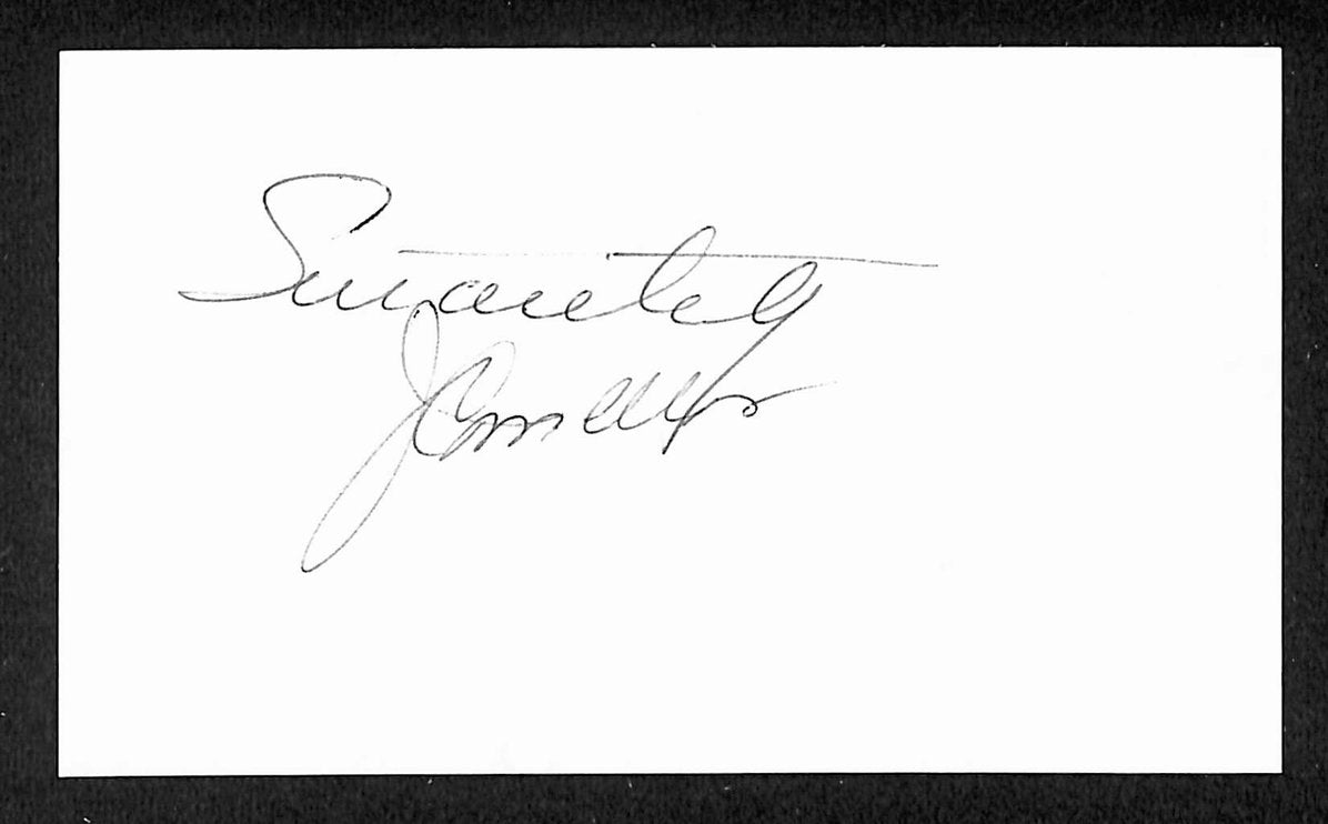 Jorge Comellas Cubs Autographed/Signed 3x5 Index Card JSA BA205740