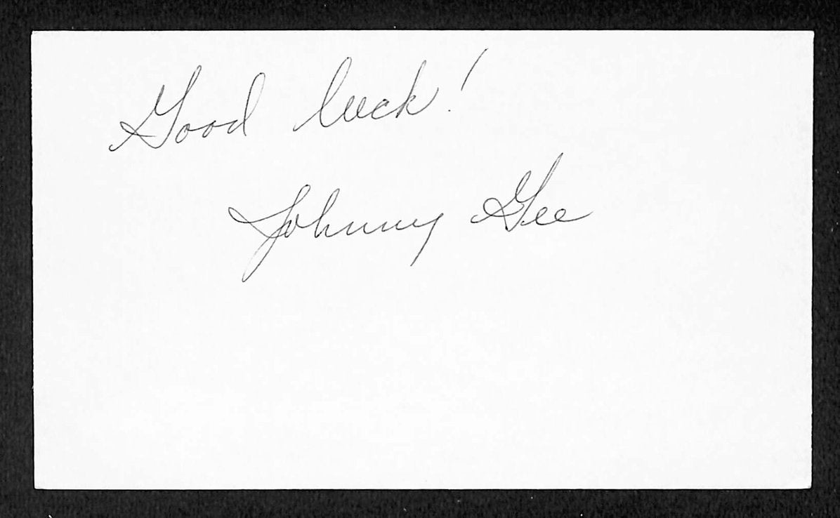 Johnny Gee Pirates Autographed/Signed 3x5 Index Card JSA BA205742