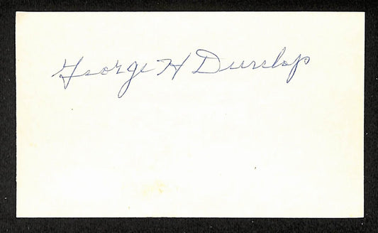 George Dunlop Cleveland Naps Autographed/Signed 3x5 Index Card JSA BA205746