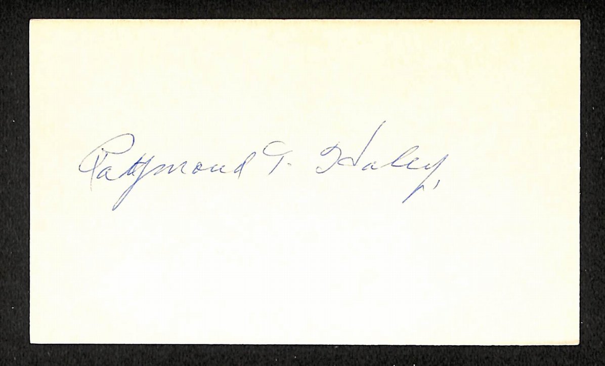 Raymond Haley Red Sox Autographed/Signed 3x5 Index Card JSA BA205748