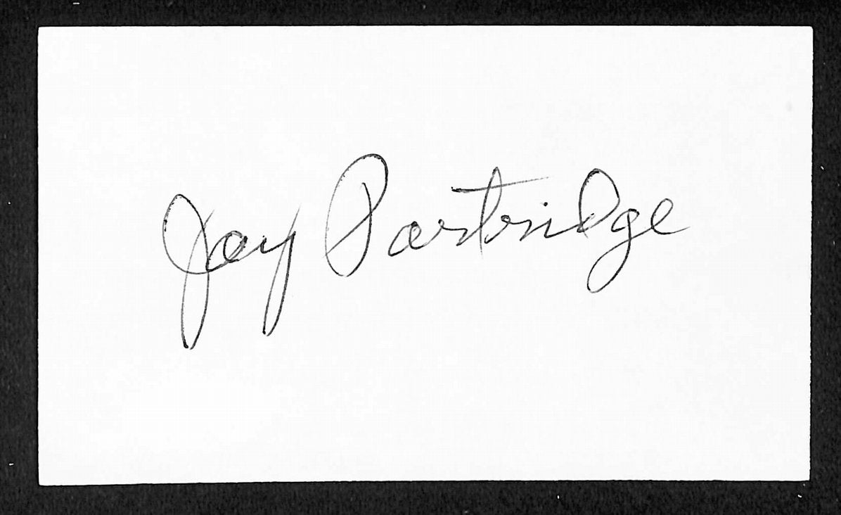 Jay Partridge Brooklyn Robins Autographed/Signed 3x5 Index Card JSA BA205749