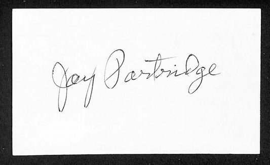 Jay Partridge Brooklyn Robins Autographed/Signed 3x5 Index Card JSA BA205749