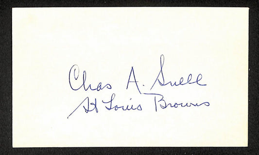 Charlie Snell Browns Autographed/Signed 3x5 Index Card JSA BA205751