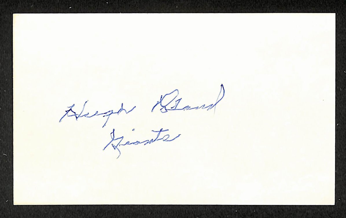 Hugh Poland Braves Autographed/Signed 3x5 Index Card JSA BA205755