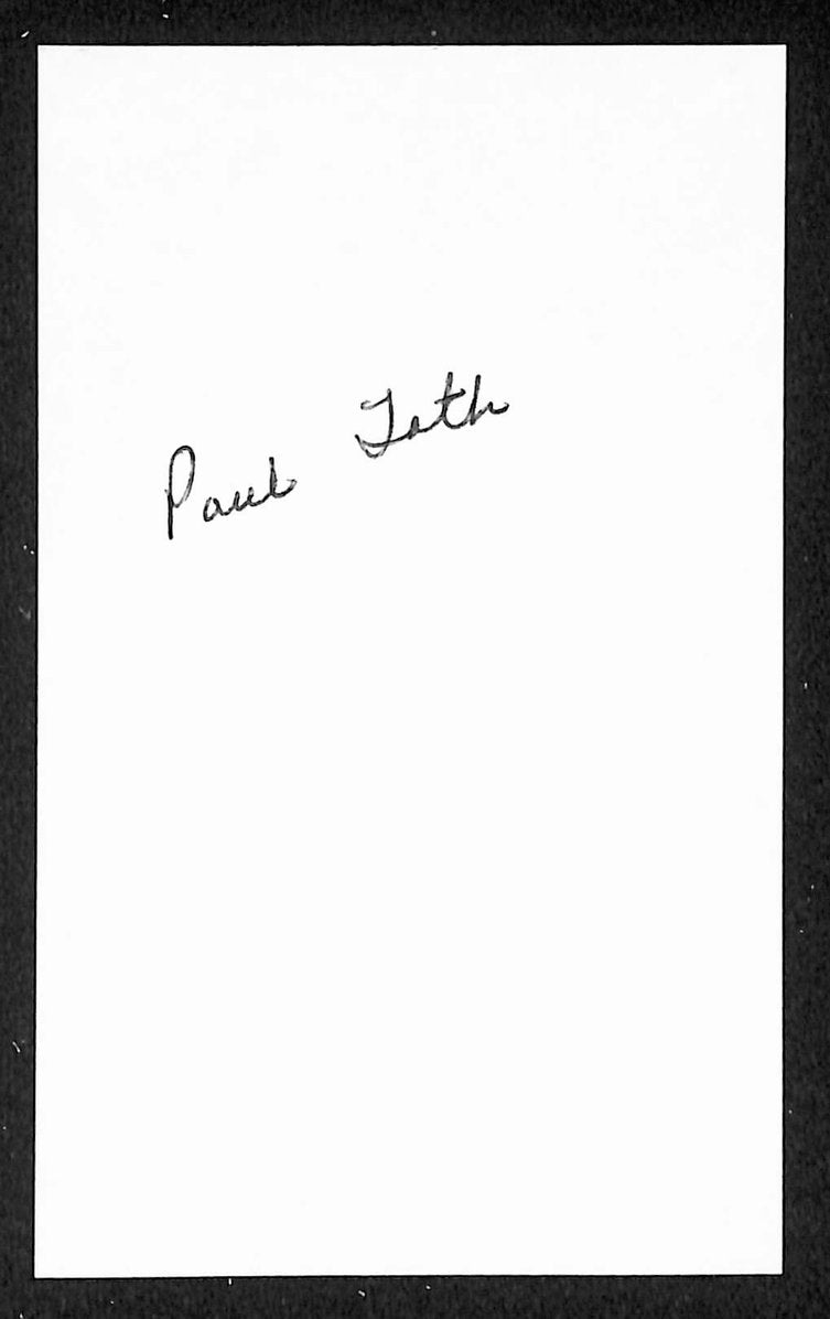 Paul Toth Cubs Autographed/Signed 3x5 Index Card JSA BA205756
