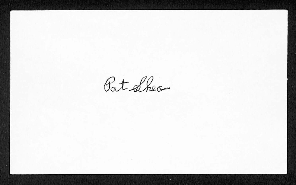 Pat Shea Athletics Autographed/Signed 3x5 Index Card JSA BA205759