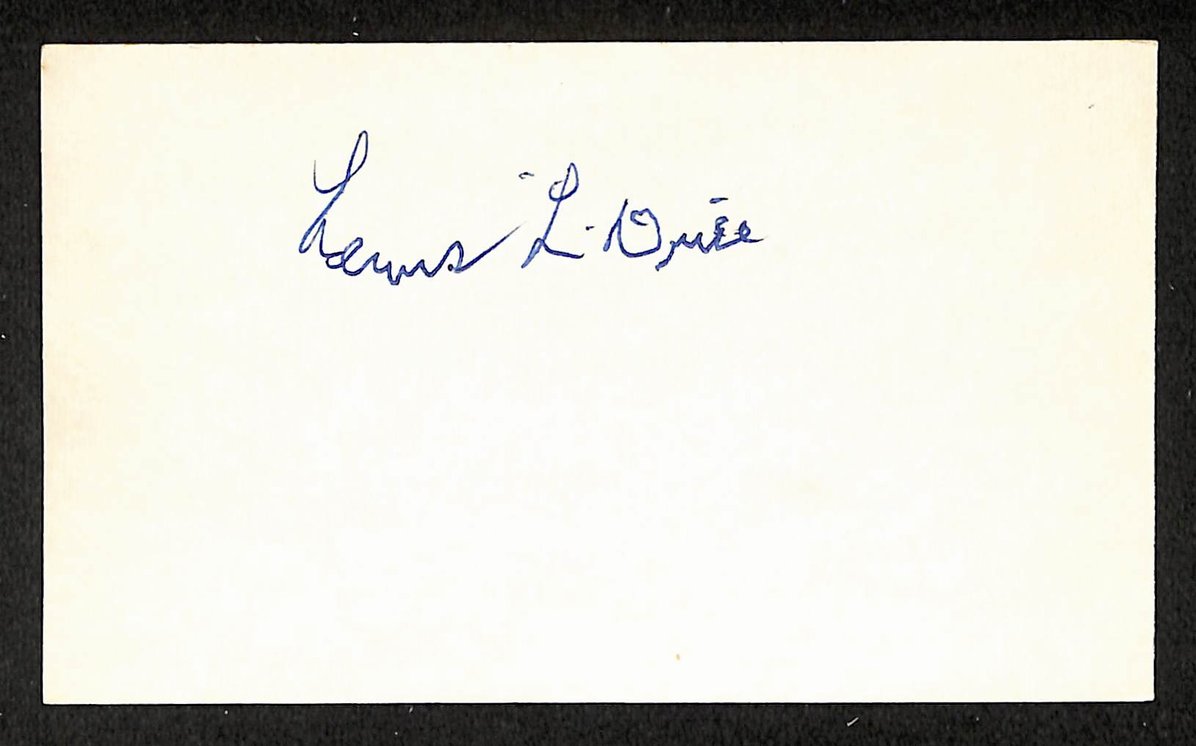 Lewis Drill Senators Autographed/Signed 3x5 Index Card JSA BA205762