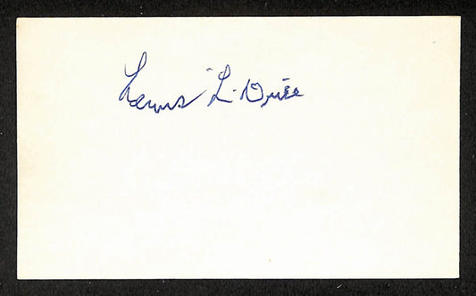 Lewis Drill Senators Autographed/Signed 3x5 Index Card JSA BA205762