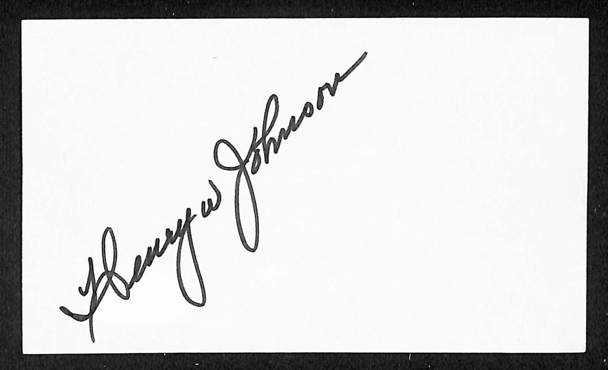 Henry Johnson Yankees Autographed/Signed 3x5 Index Card JSA BA205764
