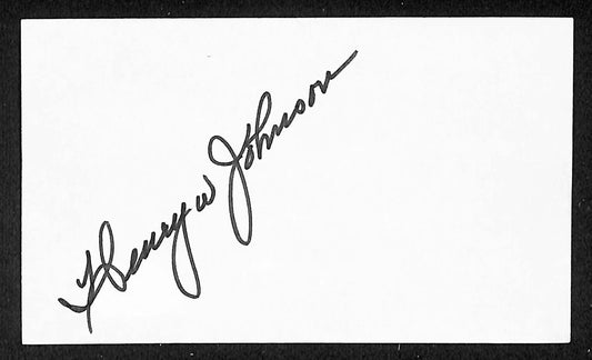 Henry Johnson Yankees Autographed/Signed 3x5 Index Card JSA BA205764