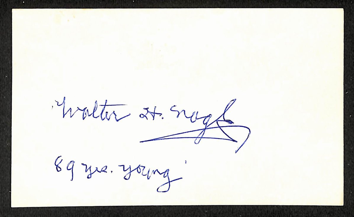 Judge Nagle Red Sox Autographed/Signed 3x5 Index Card JSA BA205765