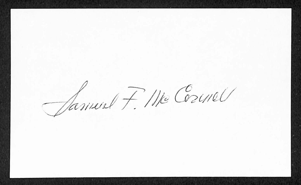 Sam McConnell Athletics Autographed/Signed 3x5 Index Card JSA BA207661