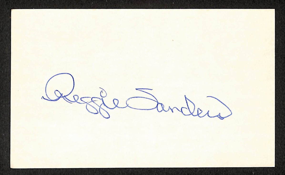 Reggie Sanders Reds Autographed/Signed 3x5 Index Card JSA BA207662