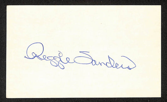 Reggie Sanders Reds Autographed/Signed 3x5 Index Card JSA BA207662