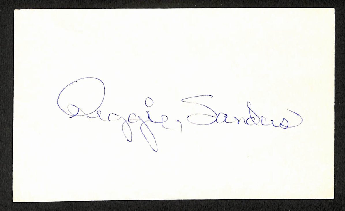 Reggie Sanders Reds Autographed/Signed 3x5 Index Card JSA BA207664