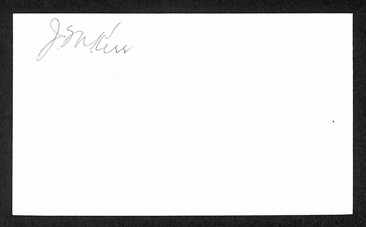 Mel Kerr Cubs Autographed/Signed 3x5 Index Card JSA BA207665