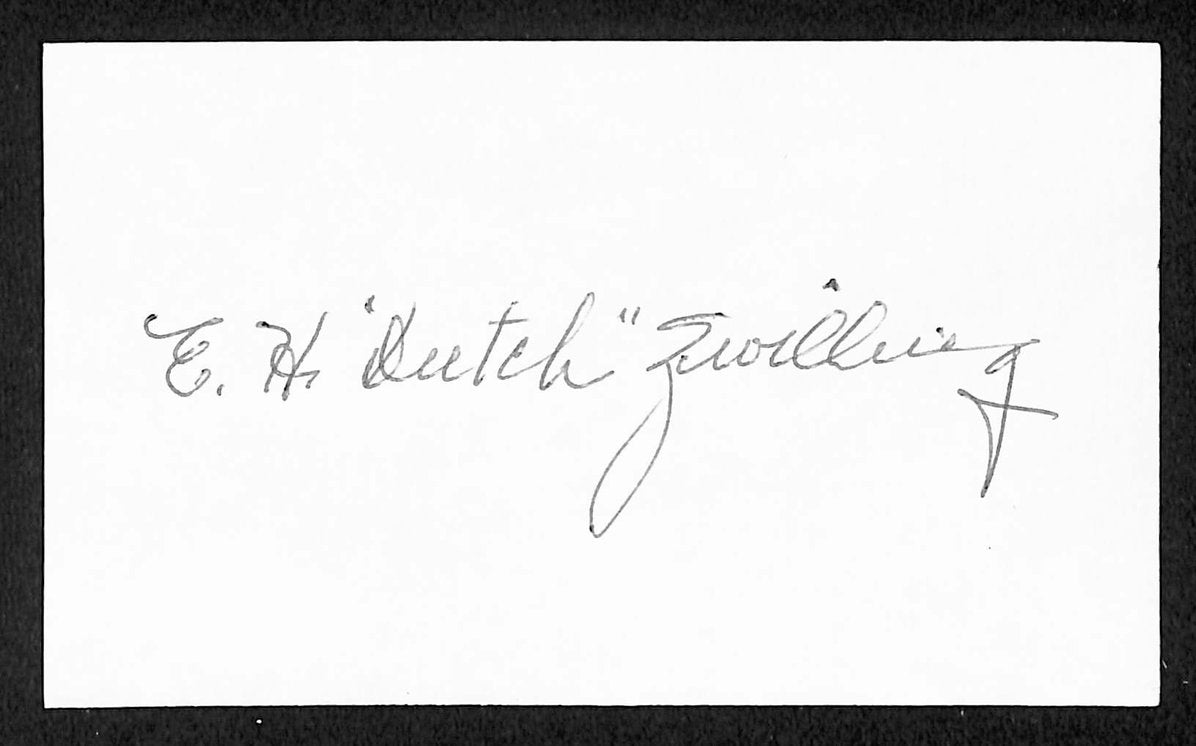 Dutch Zwilling Cubs Autographed/Signed 3x5 Index Card JSA BA207666