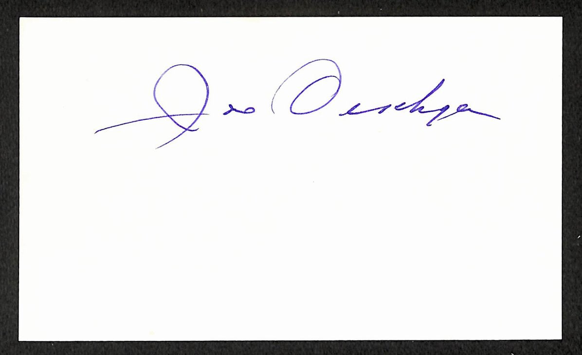 Joe Oeschger Phillies Autographed/Signed 3x5 Index Card JSA BA207668