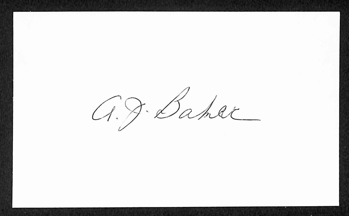 Al Baker Red Sox Autographed/Signed 3x5 Index Card JSA BA207670