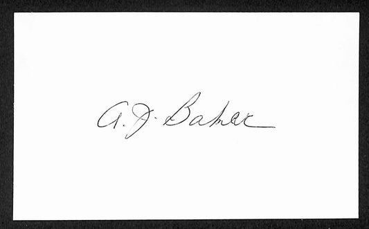 Al Baker Red Sox Autographed/Signed 3x5 Index Card JSA BA207670