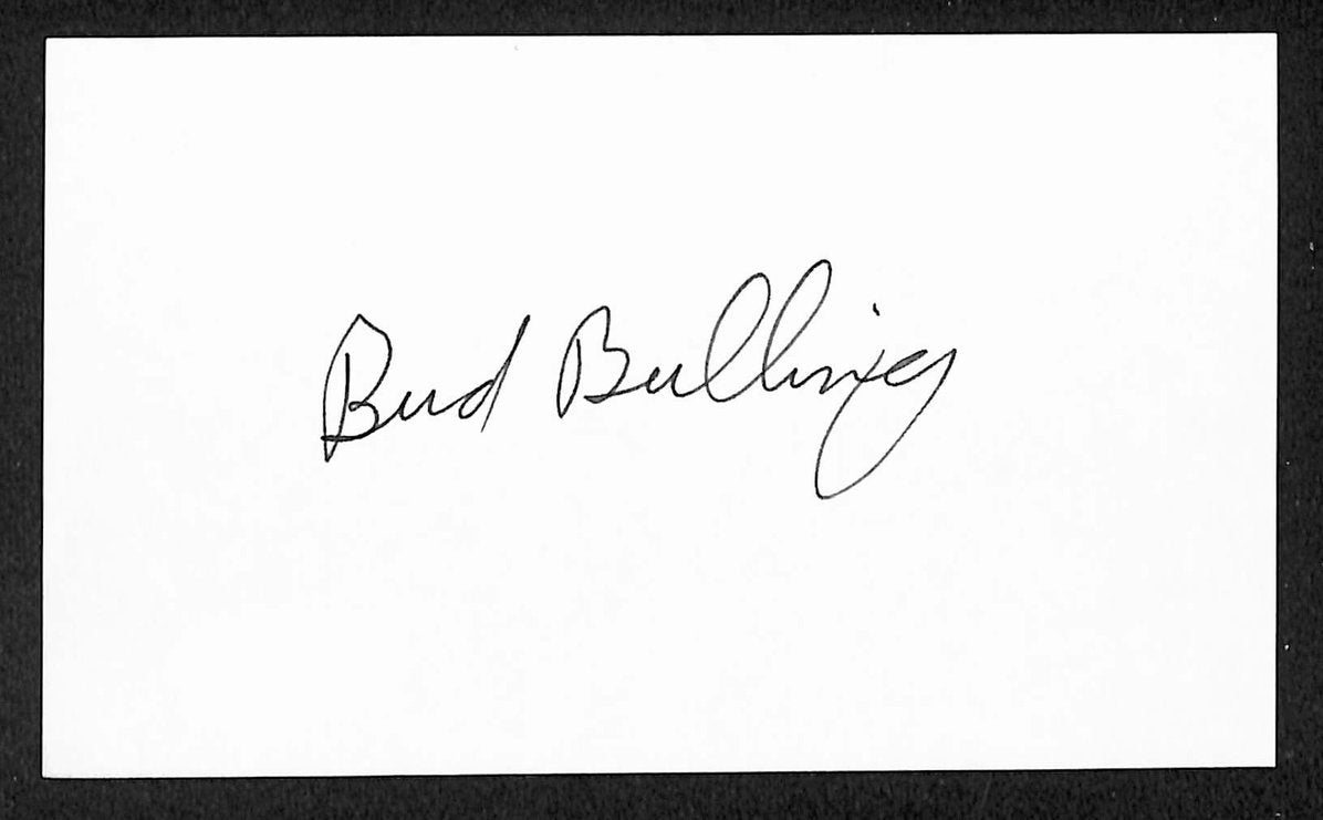 Bud Bulling Twins Autographed/Signed 3x5 Index Card JSA BA207674