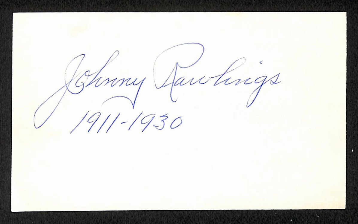 Johnny Rawlings Phillies Autographed/Signed 3x5 Index Card JSA BA207680