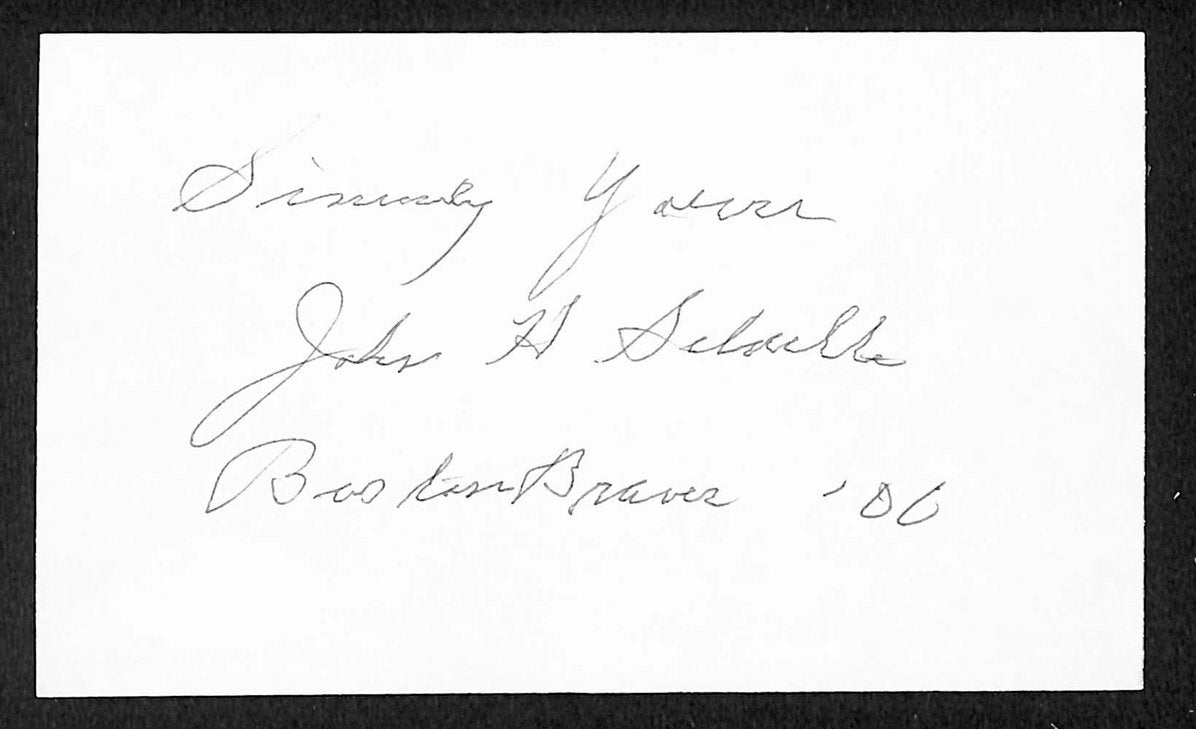 John Schulte Yankees Autographed/Signed 3x5 Index Card JSA BA207681