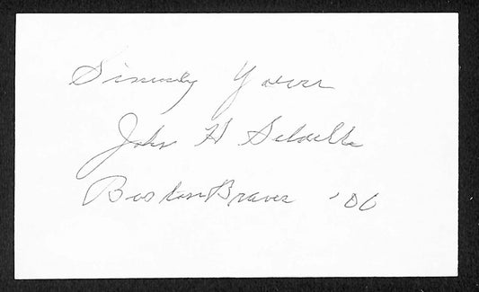 John Schulte Yankees Autographed/Signed 3x5 Index Card JSA BA207681