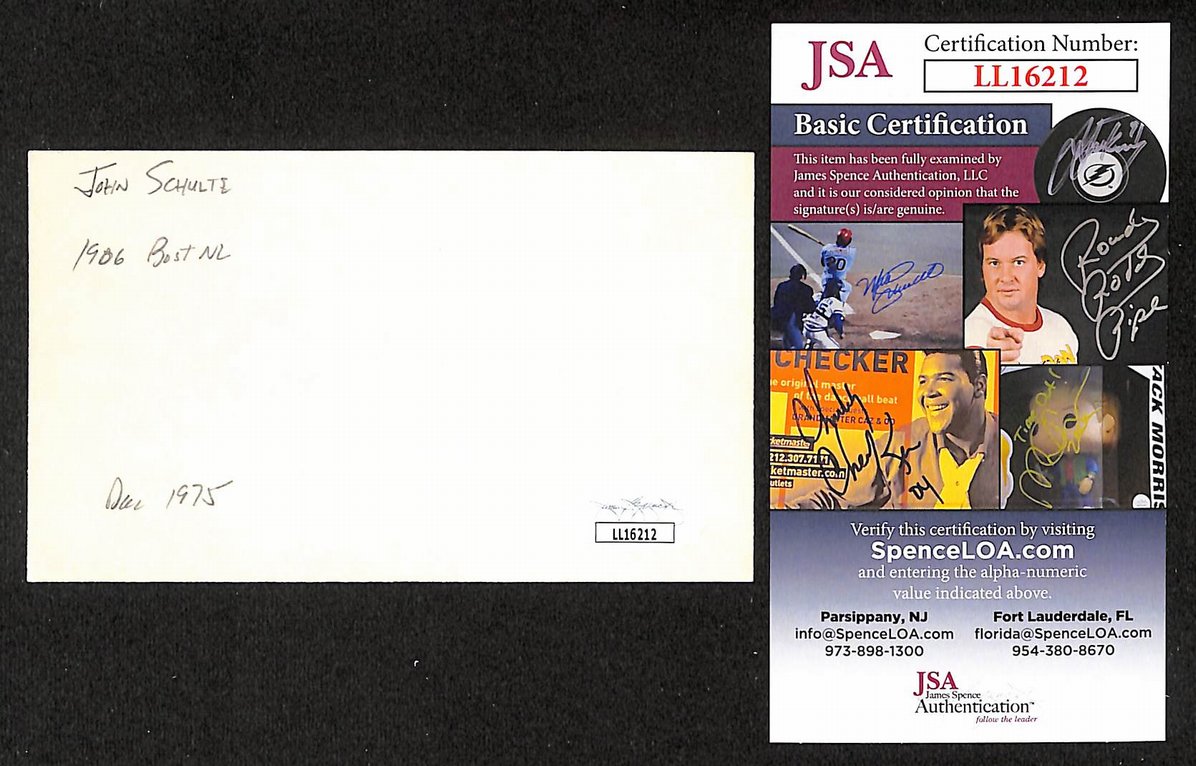 John Schulte Yankees Autographed/Signed 3x5 Index Card JSA BA207681