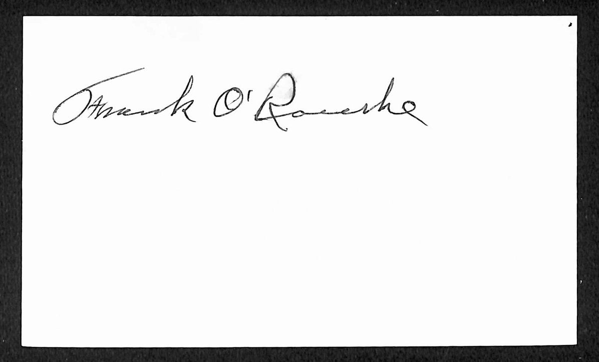 Frank O'Rourke Red Sox Autographed/Signed 3x5 Index Card JSA BA207683