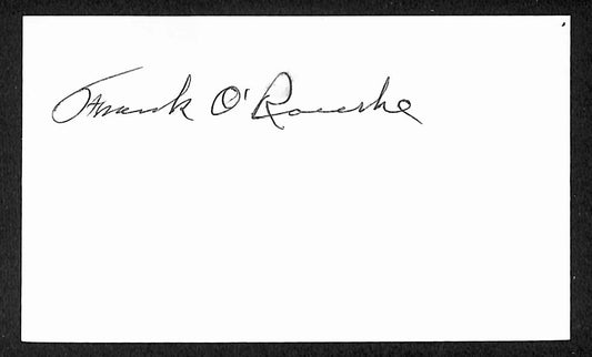 Frank O'Rourke Red Sox Autographed/Signed 3x5 Index Card JSA BA207683