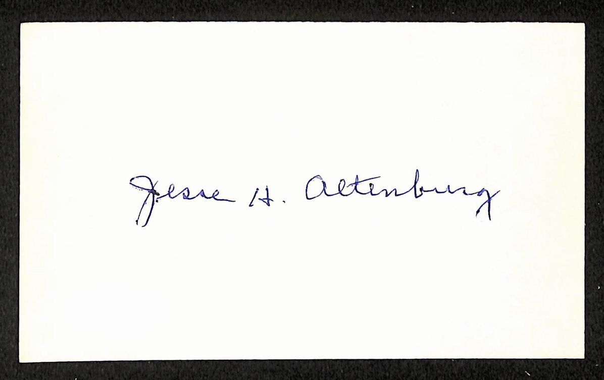 Jesse Altenburg Pirates Autographed/Signed 3x5 Index Card JSA BA207686