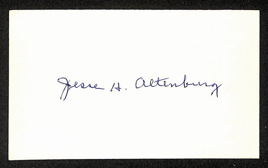 Jesse Altenburg Pirates Autographed/Signed 3x5 Index Card JSA BA207686