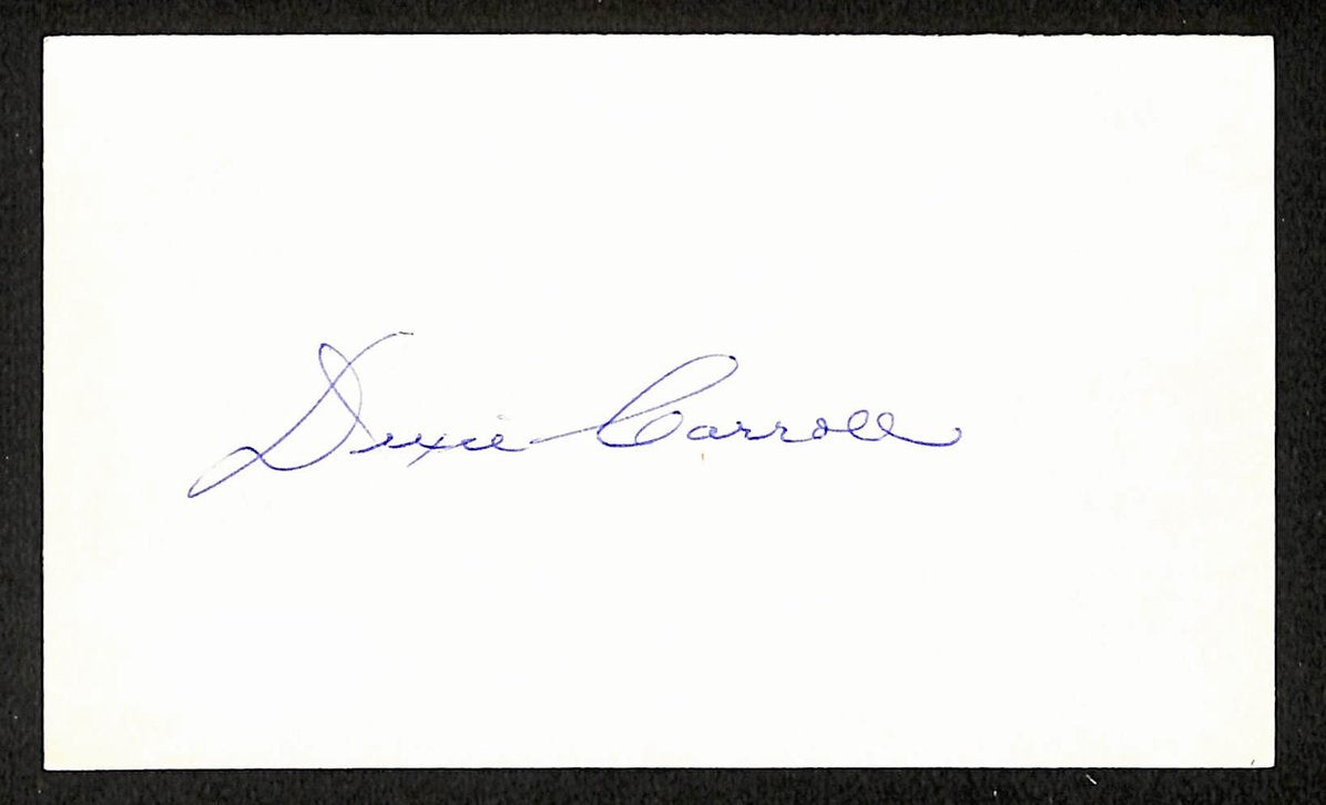 Dixie Carroll Braves Autographed/Signed 3x5 Index Card JSA BA207687