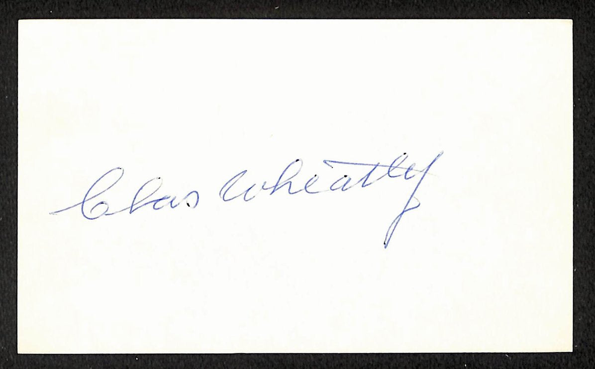 Charlie Wheatley Tigers Autographed/Signed 3x5 Index Card JSA BA207691