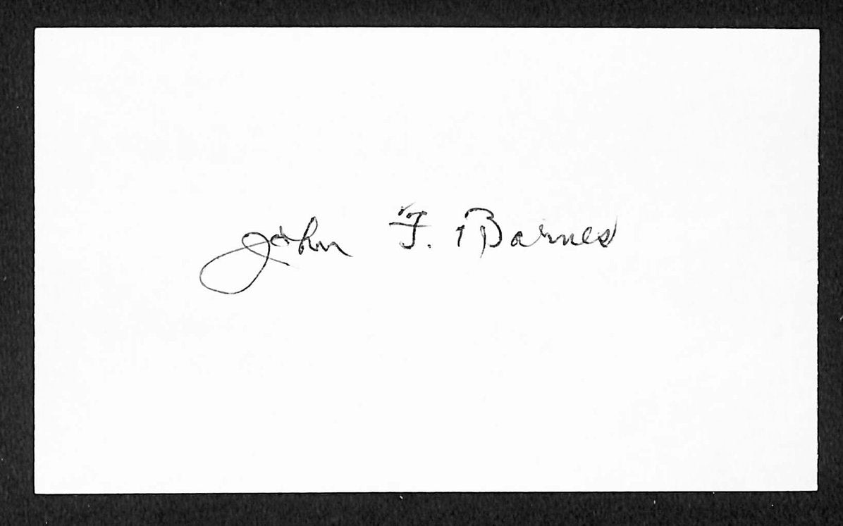 John Barnes Stars Autographed/Signed 3x5 Index Card JSA BA207695